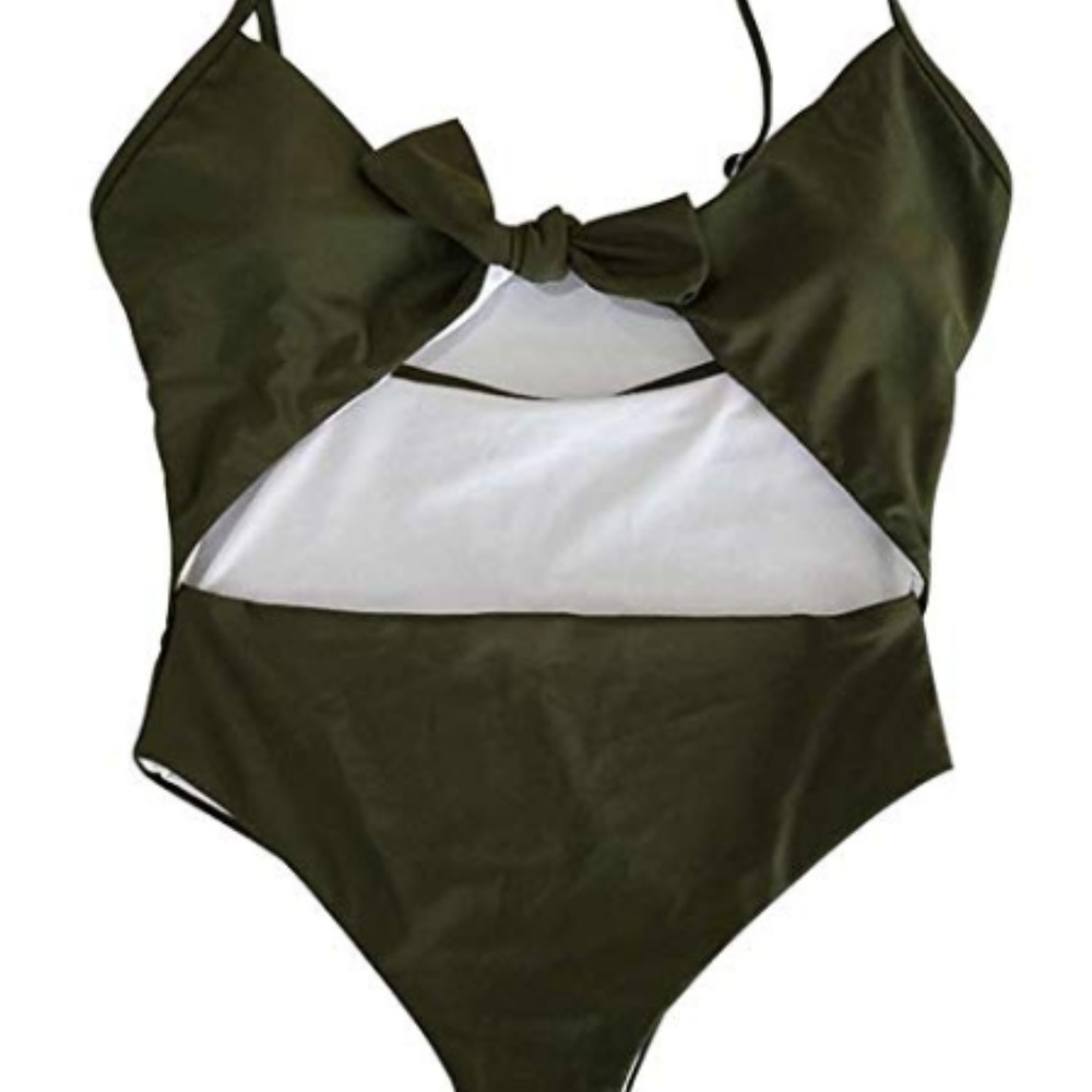 💋Olive Tie-Front SwimSuit - Picture 6 of 6